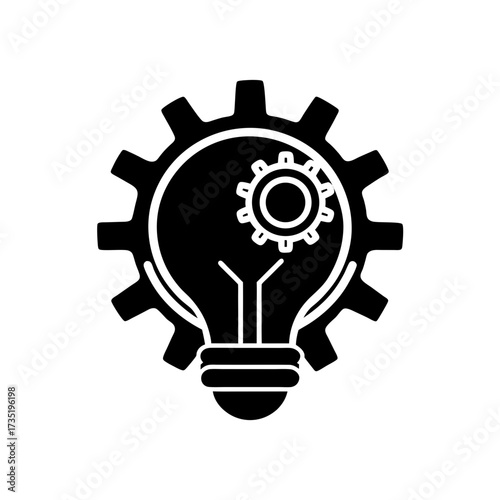 innovation lab lightbulb gear icon 