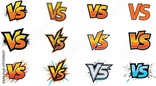 Versus vs battle fight competition match vector illustration editable
