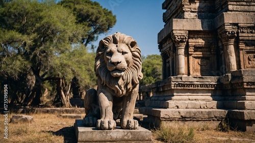 lion statue in the park