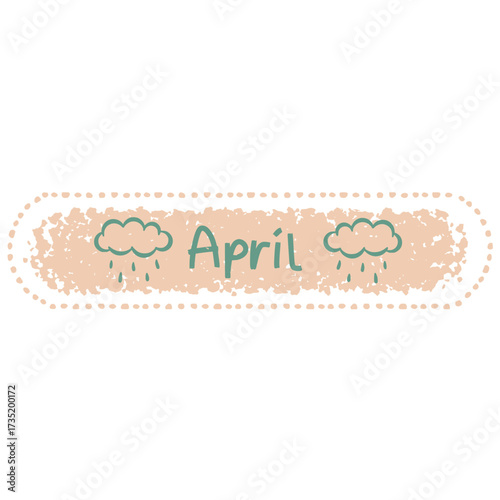 Cute Monthly Label Design for april