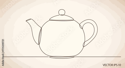Elegant line drawing of a classic teapot evoking minimalist and traditional charm