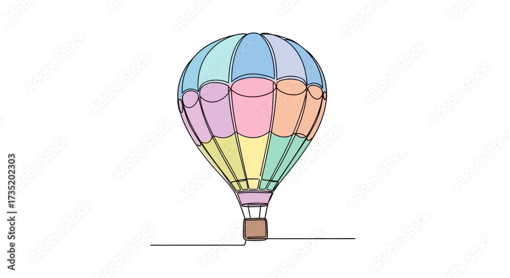 Fototapeta premium Colorful hot air balloon illustration against a clean white background for graphic design