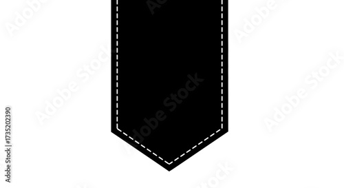 Elegant black banner with stitched border ideal for promotions and highlights