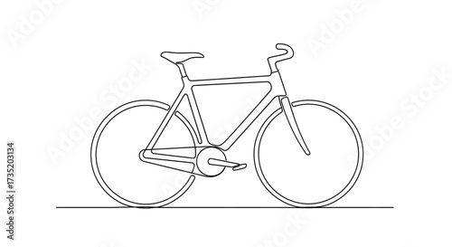 Minimalist bicycle line art illustration emphasizing simplicity and modern design aesthetic