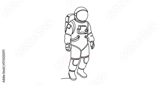 Astronaut outline design for space exploration and educational projects with modern minimalism