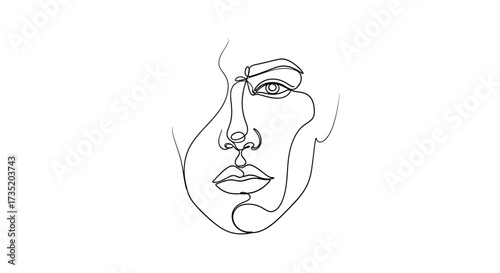 Minimalist line art portrait offering a sleek and modern aesthetic appeal design