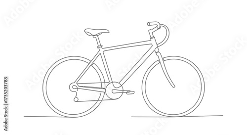 Minimalist bicycle line art illustration for cycling enthusiasts design projects and creative