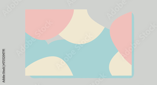Elegant pastel background with organic shapes, creating a soft and playful design aesthetic