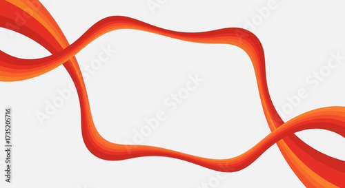Abstract frame formed by flowing gradient lines in shades of orange and red colors perfect for