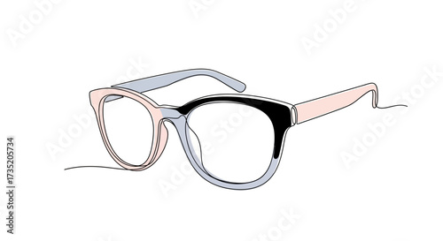 Elegant and stylish eyeglasses illustration with a minimalist design aesthetic offering clear vision
