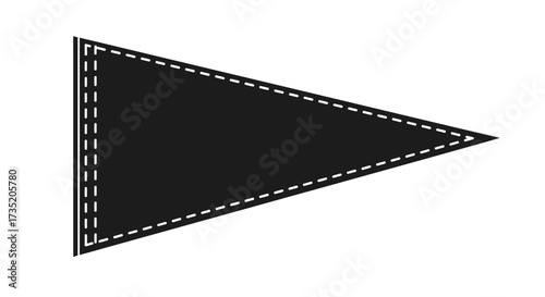 Vector pennant banner template with stitched edge for sports team or school creating a visual