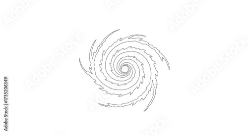 Stylized vector illustration of a hurricane vortex design for weather forecasting and disaster