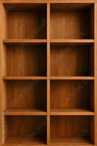 wooden shelves on a white background