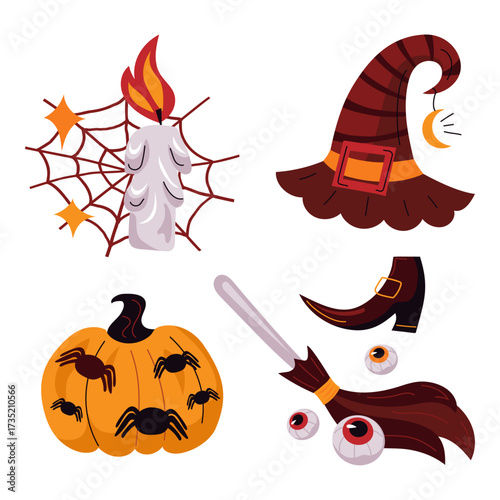 Halloween Collection Spooky Icons for Your Festive Decorations and Crafts