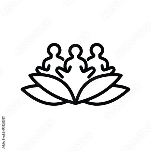 Meditation and mindfulness with yoga pose in lotus flower showing spiritual growth and wellness vector illustration