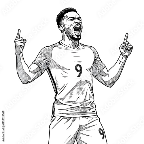 Triumphant Soccer Player