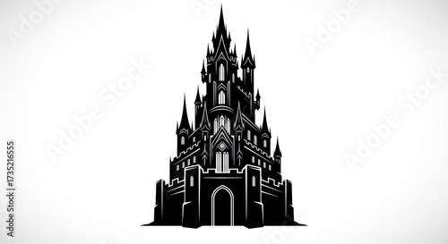 Gothic castle silhouette vector illustration