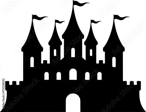 Gothic castle silhouette vector illustration