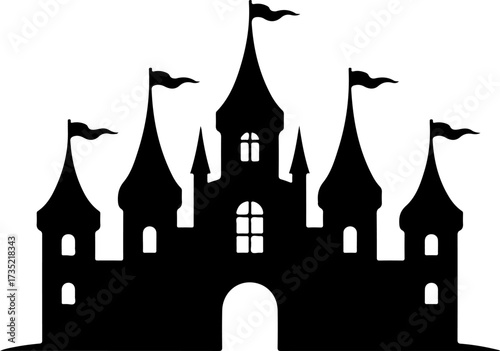 Gothic castle silhouette vector illustration