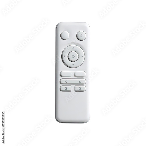Isolated, white remote with buttons on dark background