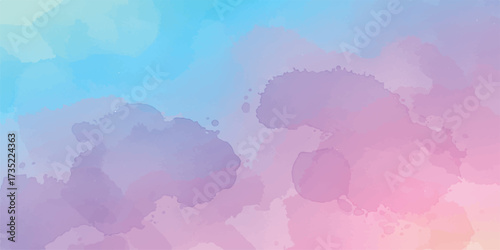 Soft watercolor background with blended pastel colors of blue, purple, and pink, creating a dreamy and ethereal effect