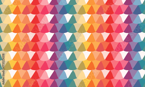 Playful Colorful Hand-Drawn Triangle Scale Seamless Pattern