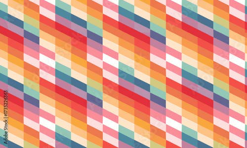 Colorful Geometric Mosaic Diagonal Seamless Pattern
