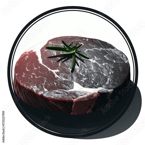 Round steak with garnish