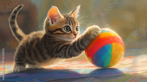 cat playing with ball