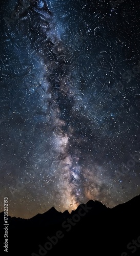Milky Way Over Mountain Peaks - A Celestial Spectacle.