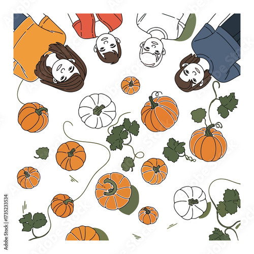 Autumn harvest pumpkins variety cute halloween fall season decorations seasonal background