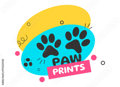 joyful paw foot print background design