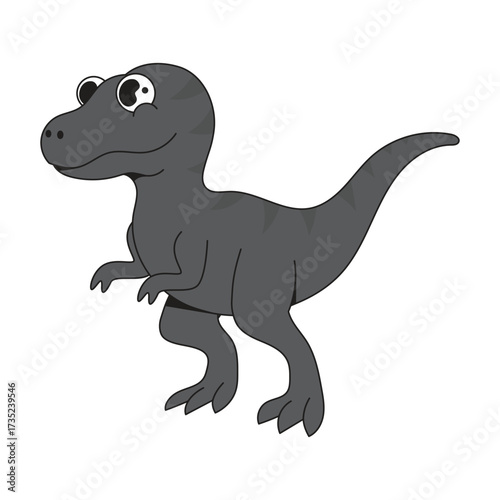 Velociraptor Dinosaur Character Cartoon Icon Illustration