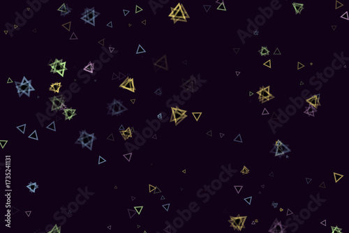 Dark Background with Triangles and Star Like Triangles Randomly Arranged