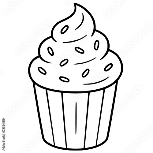 Birthday cake black and white coloring ! Includes cute doodles, festive line art illustrations, and printable elements for crafts, worksheets, decorations, and kids’ birthday coloring pages