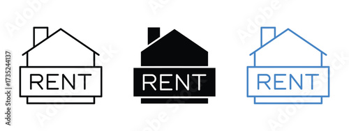 House rent icon vector. students and families seeking apartments, houses, and condos available symbol. vector illustration.
