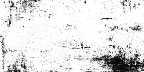 Abstract Grunge background of black and white textured with cracks, chips, dot. Dirty monochrome pattern, Vintage worn pattern The surface is covered with scratches.