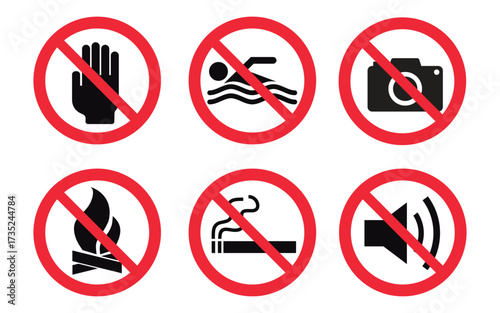 Free Download Prohibited icon vector. Workplace and Public Spaces, Promoting Health and Security Awareness symbol. vector illustration. - GFXLoad