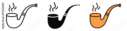 Tobacco pipe icon vector. evoke tradition and relaxation symbol. vector illustration.