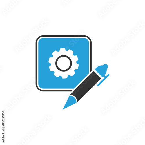 pencil and gears