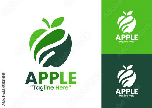 Apple Logo Abstract Minimal Fruit Illustration
