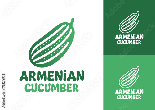 Armenian Cucumber Logo Premium Organic Farming Emblem