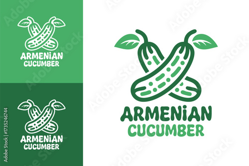 Armenian Cucumber Logo Minimalist Healthy Food Symbol