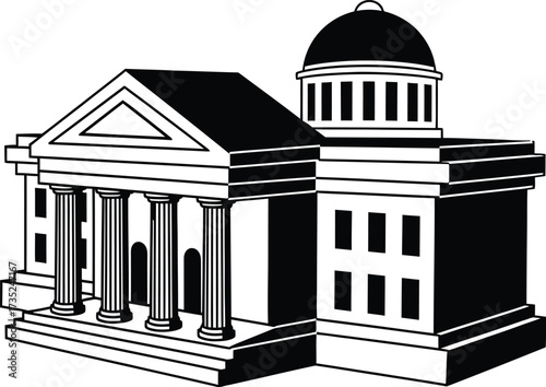 Classic government building with columns and dome