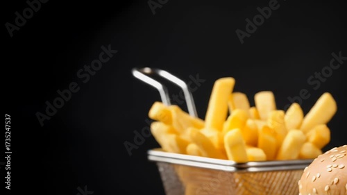 Delicious Burger and Crispy French Fries Combo Meal.