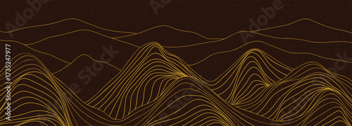 Minimalist Mountain line art texture. Abstract mountain landscapes backgrounds. mountain, hills and desert. use for wallpaper, print art, poster, cover, banner