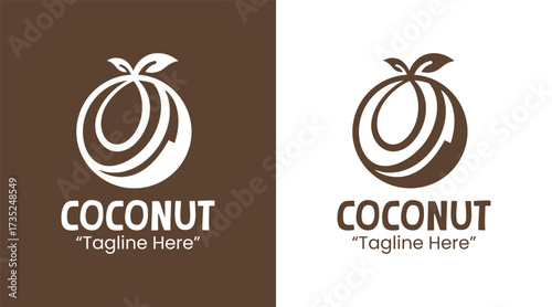 Coconut Logo Creative Tropical Fruit Emblem