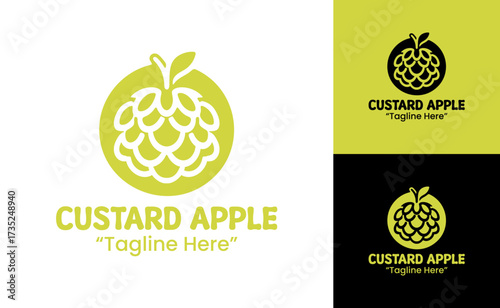 Custard Apple Logo Classic Elegant Food Template
