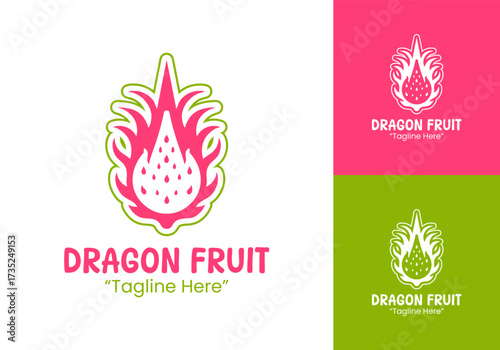 Dragon Fruit Logo Abstract Minimal Exotic Illustration