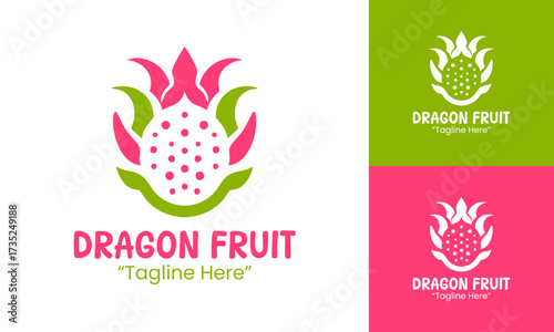 Dragon Fruit Logo Contemporary Exotic Produce Badge